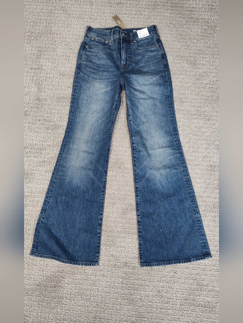 NWT! Women's J. Crew High Rise Semi-Stretch Flare Jeans - Size 25 - Picture 2 of 5